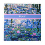 Monet - Lírios d'água 1919 modelo<br><div class="desc">A famosa pintura de Claude Monet, Water Lily, 1919, modelo, pronta para personalizar. Insira seu próprio nome/texto no lugar de Virginia.</div>