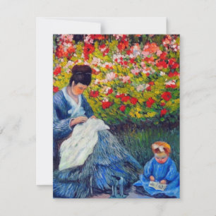 Monet Mãe e Criança no Cartão de Jardim
