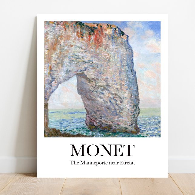 Monet Manneporte perto de Étretat Poster (Monet's "Manneporte near Étretat" poster: Normandy cliffs in vibrant Impressionist colors)
