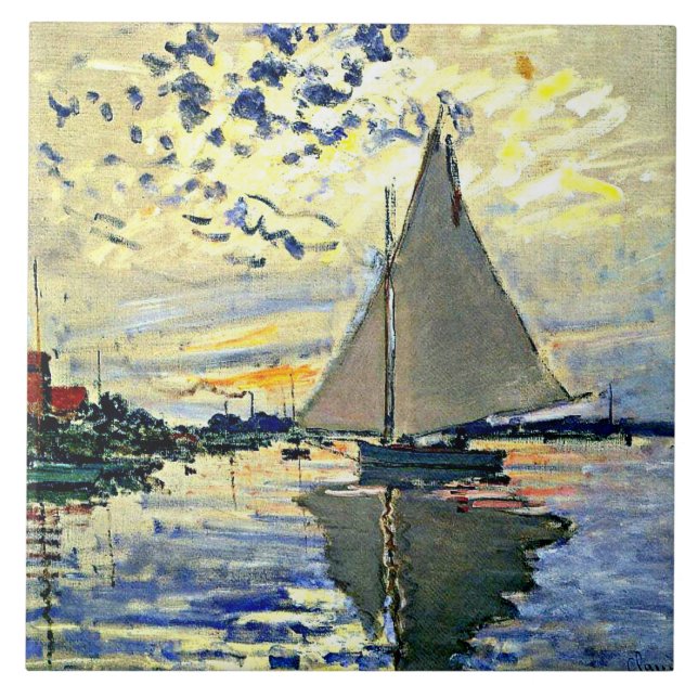 Monet - Navio de vela na le Petit Gennevilliers (Frente)