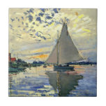 Monet - Navio de vela no Le Petit-Gennevilliers<br><div class="desc">Pintura de Claude Monet,  veleiro no Le Petit-Gennevilliers,  azulejo cerâmico. VIRGINIA5050,  produtos e presentes personalizados em www.zazzle.com/virginia5050*,  PaulKleeGiftShop,  InternationalGifts,  RetirementGiftStore,  BirthdayGiftStore,  ILoveGiftStore e FloridaGiftStore.zazzle.com/FloridaGiftStore.</div>