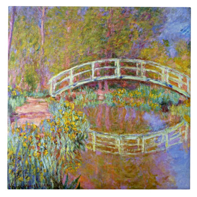 Monet - Ponte no Azulejo cerâmico do Jardim de Mon (Frente)