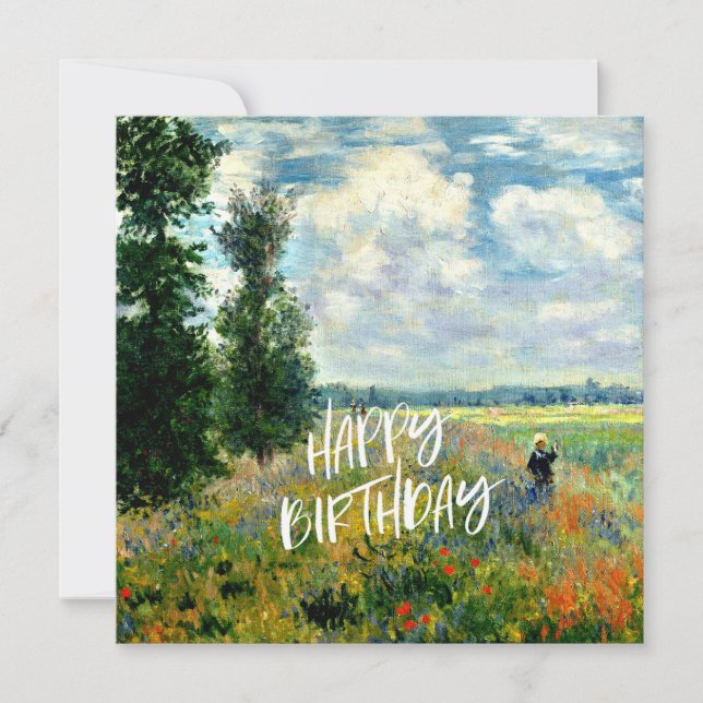 Monet - Poppy Fields, Argenteuil - Desejos de aniv (Frente)