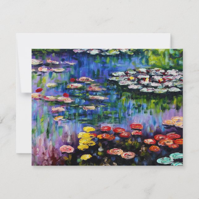 Monet Purple Water Lily Convites (Frente)