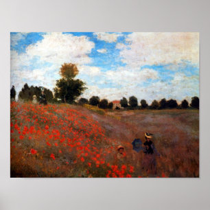 Monet Red Poppy Field Fine Art Impressão