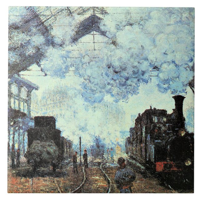 Monet - Rua Gare. Lazare, Chegada do trem (Frente)