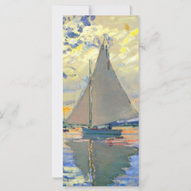 Monet Sailboat no Le Petit-Gennevilliers Card (Frente)