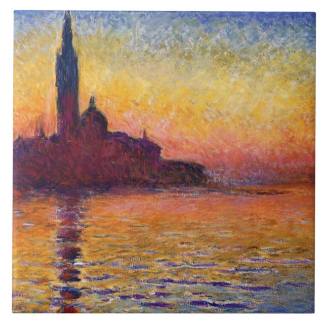 Monet - San Giorgio Maggiore em Dusk, belas artes (Frente)