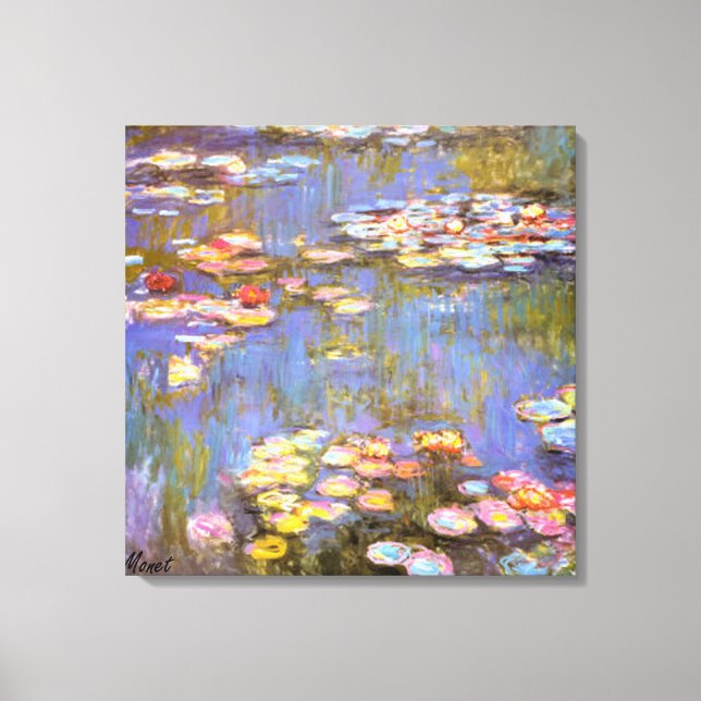 MONET WATER LIES 1916 brite Stretch Canvas Art (Frente)