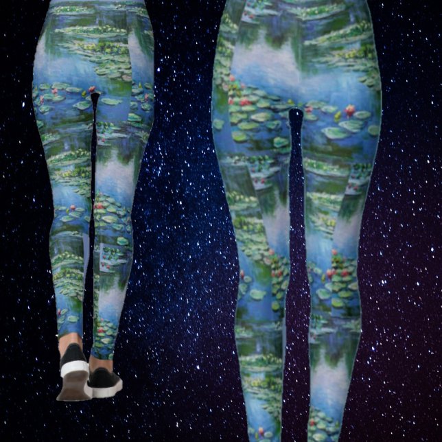 Monet Water Lillies Lindas Leggings De Aquarela (Criador carregado)