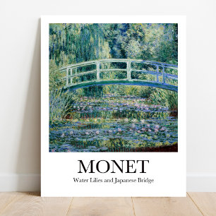 Monet Water Lily e Japonês Bridge Poster