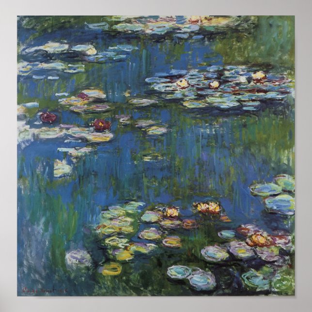 Monet Water Lily Vintage Art Poster (Frente)
