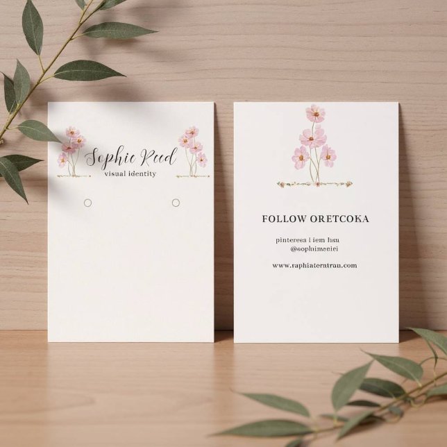 Monitor de Joias Personalizadas Floral Minimalista (Floral Personalized Jewelry Display)