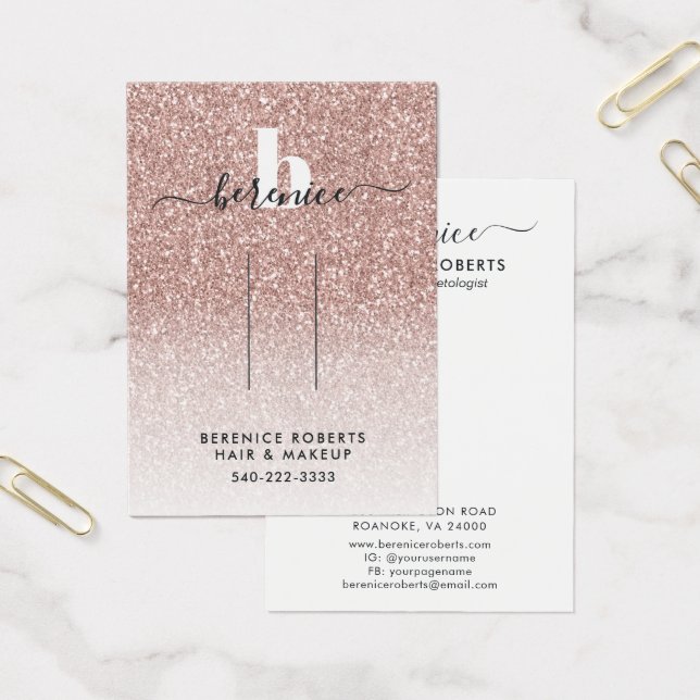 Monitor do Clipe do Cabelo com Monograma Dourado c (Escritótio)