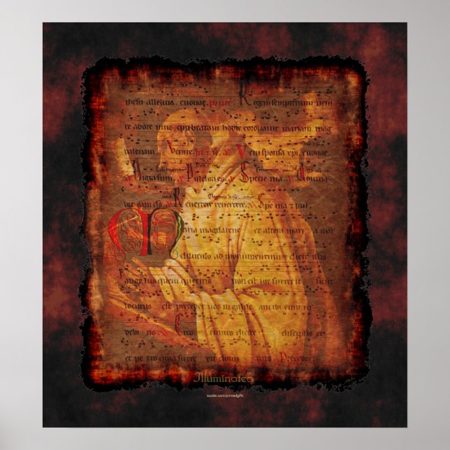 Monk Gregoriano e Impressão de Arte Religiosa de M (Frente)