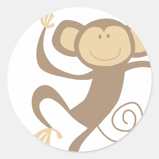 Monkeings em volta de adesivos redondos (Frente)