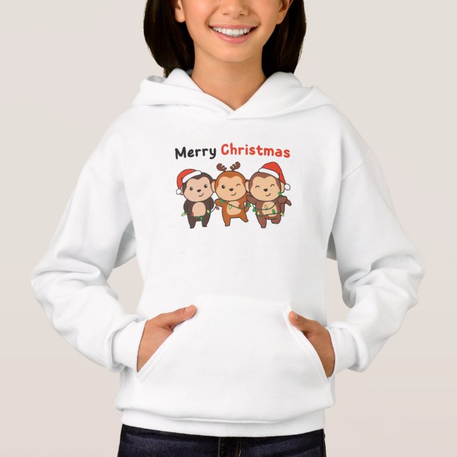 Monkey Christmas Animals Monkeys Merry Christmas (Frente)