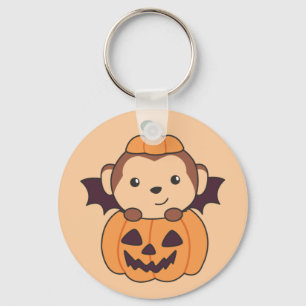 Monkey Halloween Pumpkin Bat Costume Chaveiro