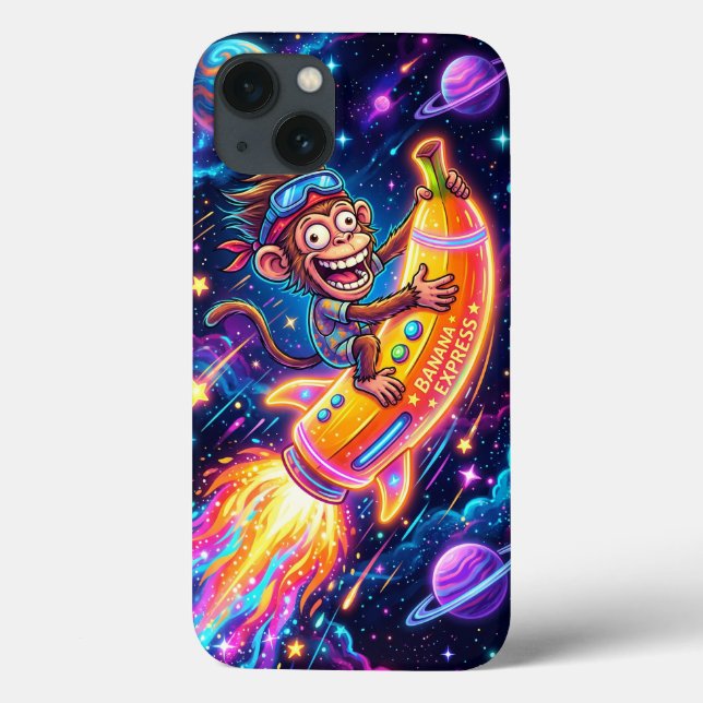 Monkey Riding a Banana Rocket Phone Case (Verso)