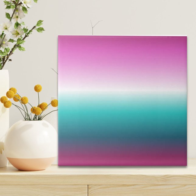 mono-lavanda teal ombre turquoise mermaid (unicorn lavender teal ombre turquoise mermaid ceramic tile)