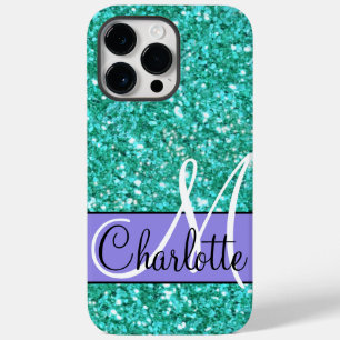 Mono-Mato de Glitter espumante teal monograma