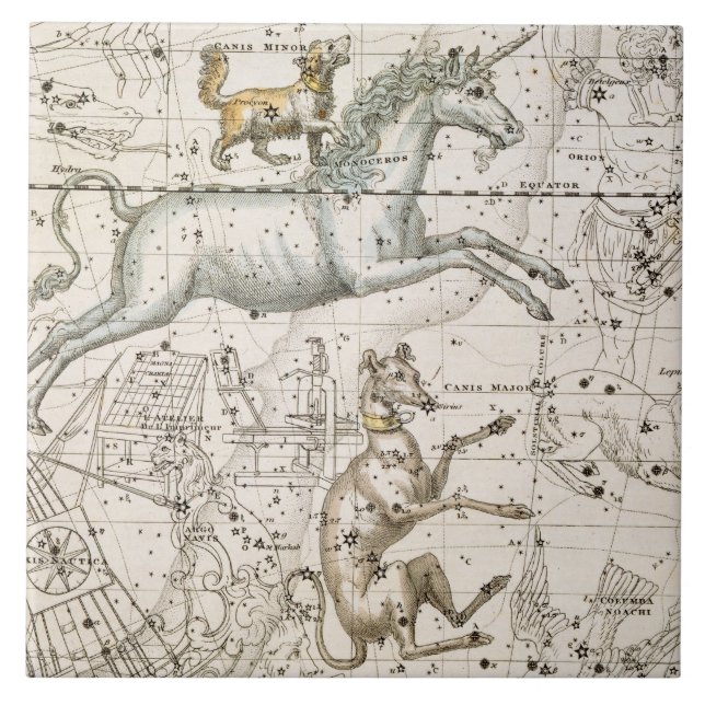 Monoceros, "de um atlas celestial", bar. em 1822 (Frente)