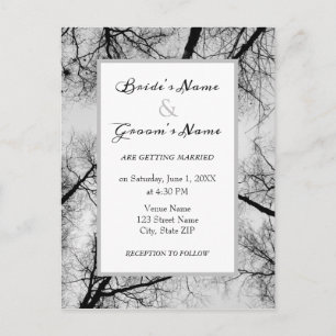 Monocromado Treetops convite para casamento