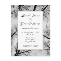 Monocromado Treetops convite para casamento