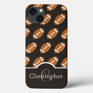 Monogram Black Football Pattern