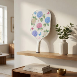 Monogram Hydrangea & Butterfly Raquete de Pickleba