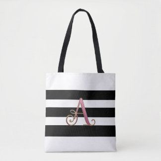 Monogram Letter A Shopping reusable tote bag