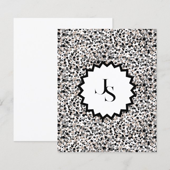 Monogram Minimalist Grey Black Beige Texture. (Frente/Verso)