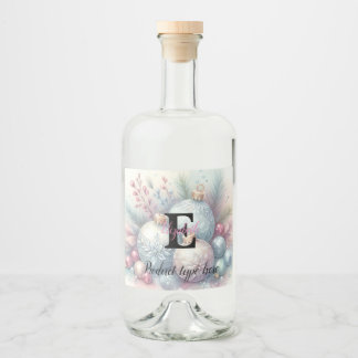 Monogram name Christmas tree ornaments watercolor 