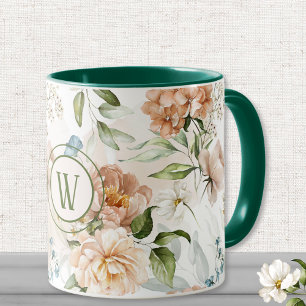 Monograma 1600 Florais holandeses 11 oz. Caneca Co