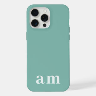 Monograma 2 Iniciais Azul Turquesa Minimalista