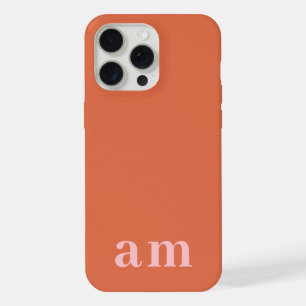 Monograma 2 Iniciais Rosa e Vermelho Minimalista