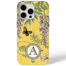 Monograma Amarelo Vintage Wisteria Flower