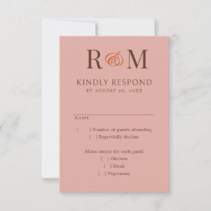 Monograma Ampersand Terracotta Wedding RSVP