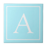 Monograma Azul Céu Simples<br><div class="desc">Obrigado pela sua compra!</div>