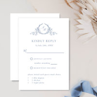 Monograma Azul com Poeira Formal com/sem RSVP de R