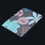 Monograma azul grande moderno do rosa do teste<br><div class="desc">Design floral moderno e bonito com monograma cor-de-rosa.</div>