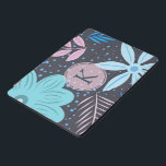 Monograma azul grande moderno do rosa do teste<br><div class="desc">Design floral moderno e bonito com monograma cor-de-rosa.</div>