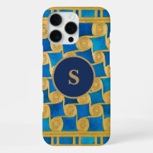 Monograma Azul Ouro Personalizado do Antigo Egito