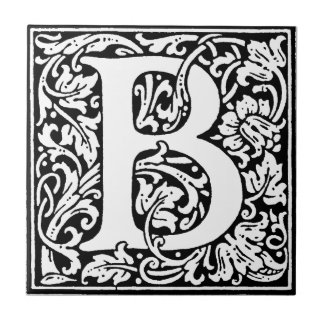 Monograma B inicial. Padrão Floral de Nome Persona