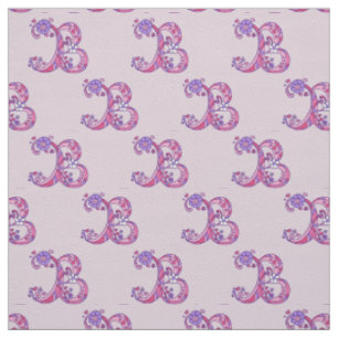 Monograma B tecido decorativo personalizado de let