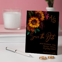 Monograma Black Burnt Orange Casamento Salva a Dat