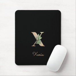 Monograma Botânico Elegante - Letra X Mouse Pad