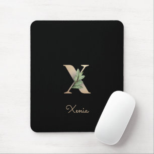 Monograma Botânico Elegante - Letra X Mouse Pad
