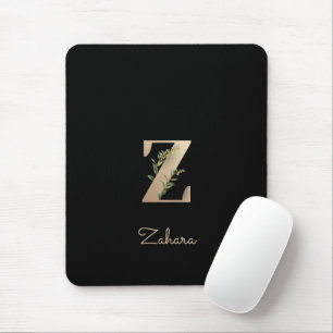 Monograma Botânico Elegante - Letra Z Mouse Pad