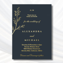 Monograma Botânico Mínimo Dourado